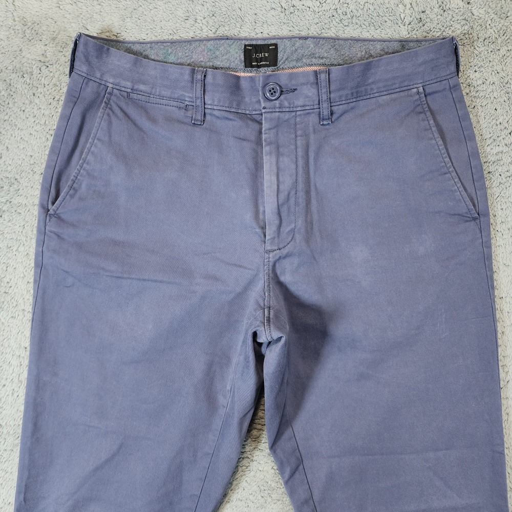 J Crew 770 Straight Pants Mens 30x32 Chinos Blue Stretch Cotton Casual Minimal - Picture 2 of 10
